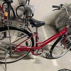 【日吉駅周辺】赤自転車(27インチ)