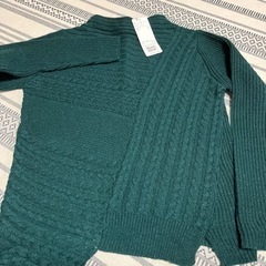 ボトルネック　変わり編みセーター　Mサイズ