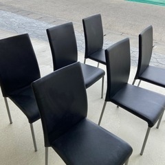 椅子6脚0円(黒)高さ42cm横幅41cm奥行き39cm
