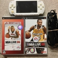 PSP本体 ソフト2本付き(NBA LIVE) メモリーカード4...