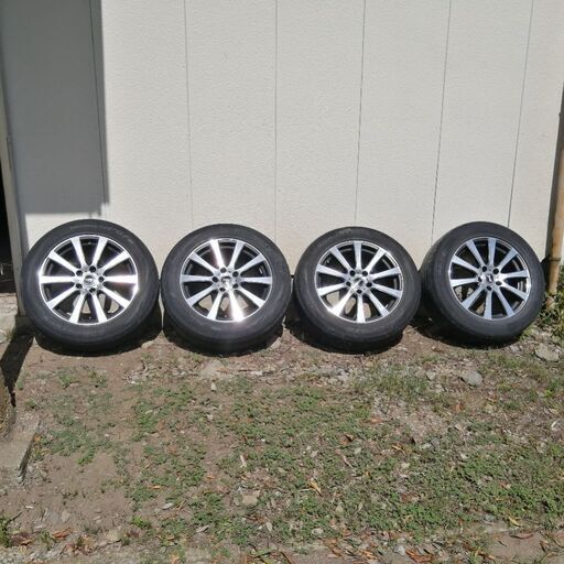 ◆DUNLOP ROZEST SJ 17インチ✕7Jアルミホイール◆NEXEN CP672 215/60R17◆PCD114.3◆5穴◆アルミホイール4本セット◆アルファード・エリシオン・エルグランド等◆