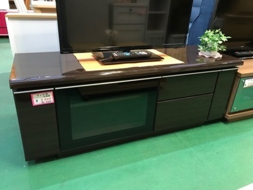 鏡面仕上げ 茶木目　テレビ台　テレビボード