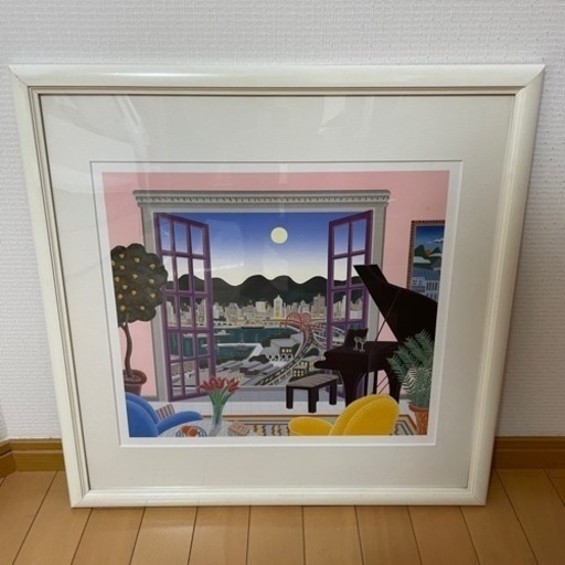 神戸の絵(額縁入れて60cm四方) 置物、オブジェ