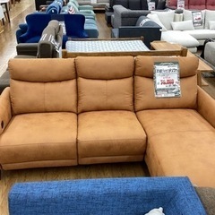 KH-109【新入荷　アウトレット】片側電動　カウチソファ　キャメル色