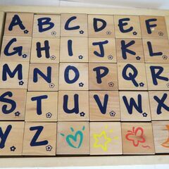 ☆アルファベットパズル 木製 知育玩具 積み木◆楽しく学習