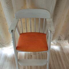 木製 白 キッズハイチェア ダイニングチェア 椅子