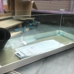 新品未使用120センチガラス水槽　フレームレス前面R加工　アクリル水槽