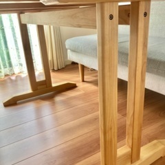 【10月上旬出品削除します】モモナチュラル　ダイニングソファ＋ダイニングテーブル　セット