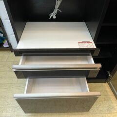 古賀家具 キッチンカウンター 横幅90cm ホワイト 白 ブラック 黒 鏡面 