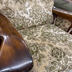 ★418 karimoku オールドカリモク ヴィンテージソファー 1Pソファー シングルソファー 布張り 総柄 【リサイクルマート鹿児島宇宿店】 ☆418 karimoku オールドカリモク ヴィンテージソファー 1Pソファー