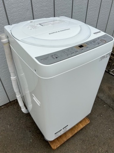 □2019年製 シャープ 洗濯機 6.0kg ES-GE6C-W□SHARP 縦型全自動洗濯機 