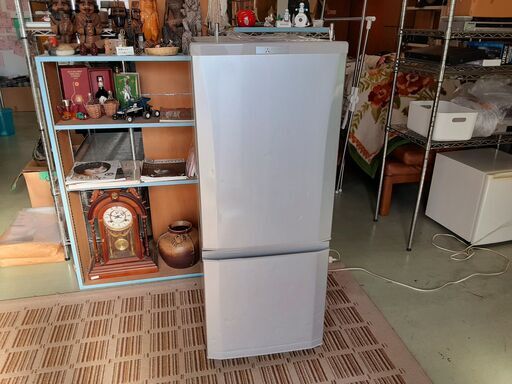 送料込】 三菱 2ドア冷蔵庫 1FS ※キズ有 /DJ-1073 取説付き MR-P15Z-S
