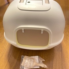  アイリスオーヤマ 猫用トイレ(フルカバー スコップ付き) ホワイト 