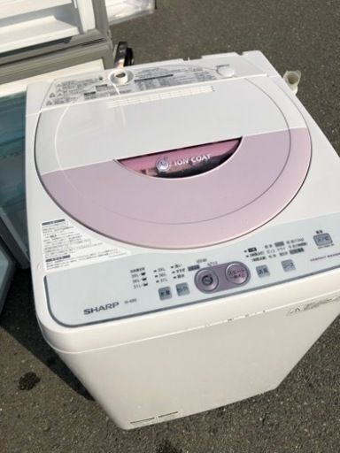 配送可能　シャープ 4．5kg全自動洗濯機 エディオンオリジナル ピンク系 ES45E8P