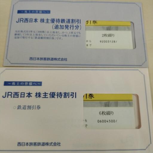 JR西日本鉄道株主優待券　8枚　32000円