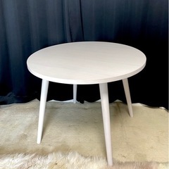 白い丸テーブル　ホワイト　直径80cm