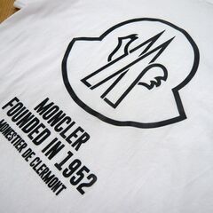 MONCLER モンクレール Tシャツ ホワイト ラバーロゴマーク Lサイズ