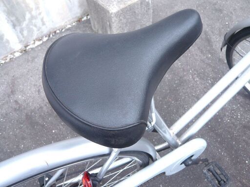 自転車 カゴ付き自転車 26インチ シルバー 変速付き ベル欠品 ライト