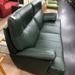 karimoku  3人掛けソファー  レザー  チターノシリーズ  ブルックス グリーン  【トレファク上福岡】