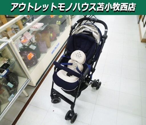 コンビ ベビーカー メチャカル オート4キャス compact エッグショック lotta ネイビー 折りたたみ 1ヵ月～36ヵ月 ベビー用品 Combi 苫小牧西店