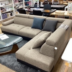 KH-112【新入荷　アウトレット】フォーカス　カウチソファ2点セット　ブラウン