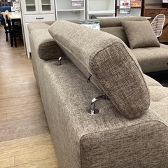 KH-112【新入荷　アウトレット】フォーカス　カウチソファ2点セット　ブラウン