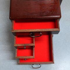 【新品未使用】 裁縫箱 アンティーク 年代物 ソーイングボックス 木製 針箱