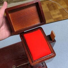 【新品未使用】 裁縫箱 アンティーク 年代物 ソーイングボックス 木製 針箱