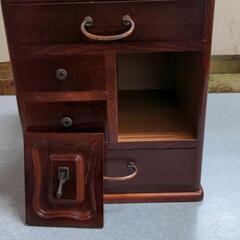 【新品未使用】 裁縫箱 アンティーク 年代物 ソーイングボックス 木製 針箱