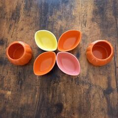 カボチャと葉っぱ型の小皿　陶器