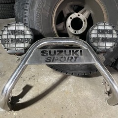 [お話中]ja11 オプションパーツ　バンパーガード　スーパーオフローダーフォグランプ付き