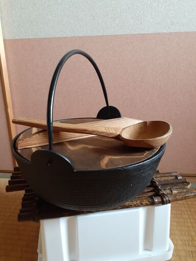 取引終了しました　南部鉄の鉄鍋　大物です