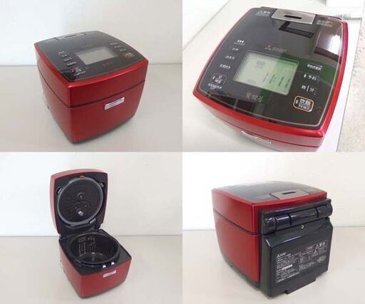 三菱 IHジャー炊飯器 2019年製 5.5合炊き NJ-VXA10 備長炭 炭炊釜 赤