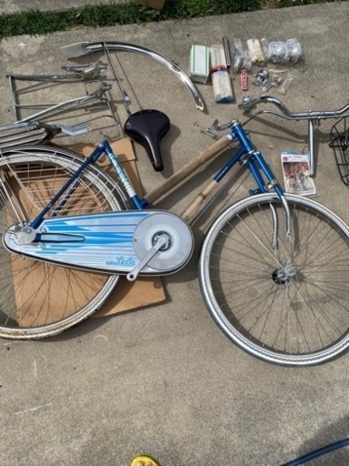 昭和レトロ　自転車　未組み立て　富士自転車