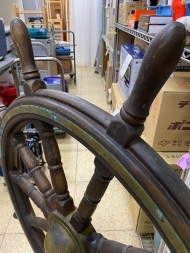 船 舵 ラット ハンドル インテリア レトロ 飾り 幅120cm 大型