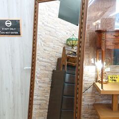 アンティーク 塩川光明堂 吊鏡 ウォールミラー 壁掛けミラー HS224A