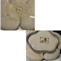 e1921 色絵乾山 梅形皿 尾形乾山 二十字窯 初代之造 八世乾山 山本如仙 識箱 茶道具