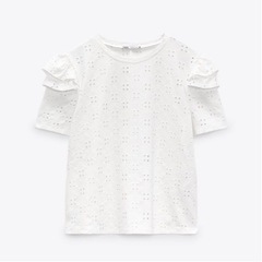 【未使用】ZARA カットワークエンブロイダリーTシャツ