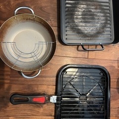 揚げ物鍋、網焼きフライパン、鉄板