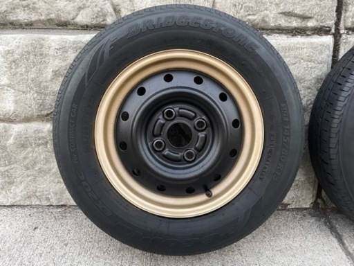 【決まりました】軽バン用鉄チンホイール・タイヤ付・業者による塗装済・バンライフ・車中泊