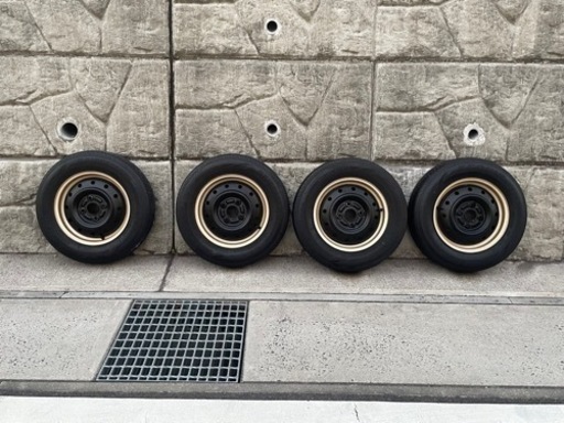 【決まりました】軽バン用鉄チンホイール・タイヤ付・業者による塗装済・バンライフ・車中泊