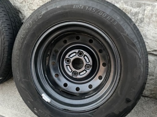 【決まりました】軽バン用鉄チンホイール・タイヤ付・業者による塗装済・バンライフ・車中泊