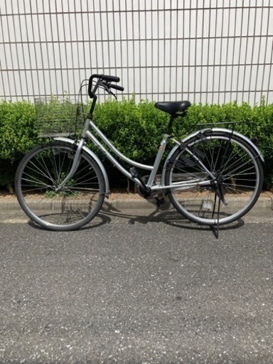 ☆綺麗☆中古軽快車☆ 26インチ シルバー カゴ付き