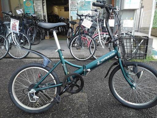 中古自転車２１８９　前後タイヤ新品！　折り畳み　２０インチ　６段ギヤ　ダイナモライト 中古自転車2189 前後タイヤ新品！ 折り畳み 20インチ 6段ギヤ