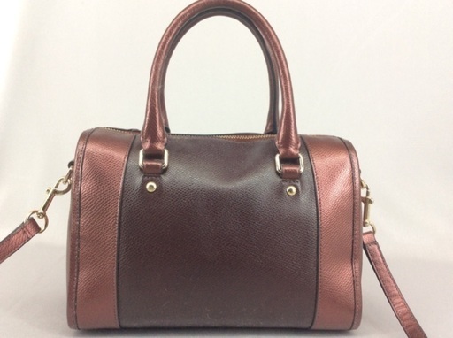 COACH コーチ エナメルレザー ボルドー バイカラー ななめがけ