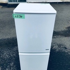 2570番 SHARP✨ノンフロン冷凍冷蔵庫✨SJ-C14A-W‼️