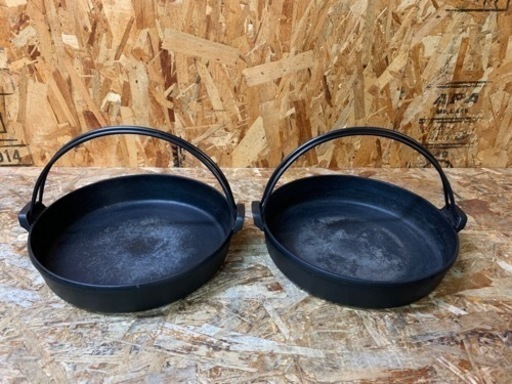 (5689) IWACHU 岩鋳 南部鉄器 すき焼き鍋 26cm ツル付き ２個セット 業務用 飲食店 厨房 店舗用品