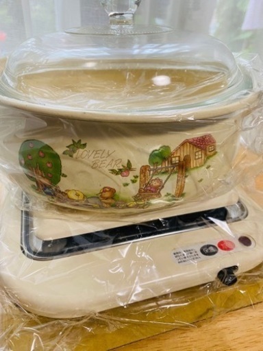 保温加温トレーつき鍋　未使用　昭和レトロ