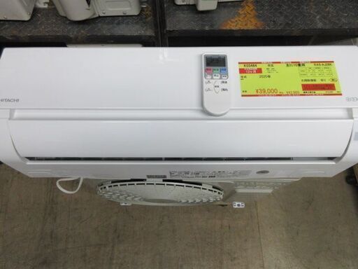 K03484　日立　 中古エアコン　主に10畳用　冷房能力2.8KW ／ 暖房能力　3.6KW