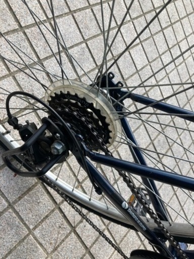 自転車 中古クロスバイク紺 メンテナンス済